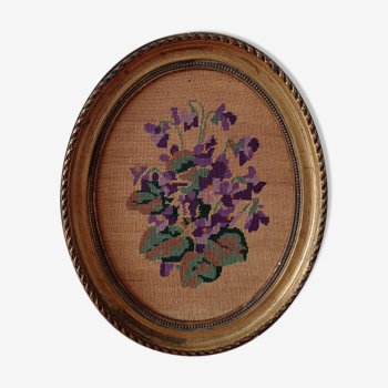 Canevas motif floral vintage