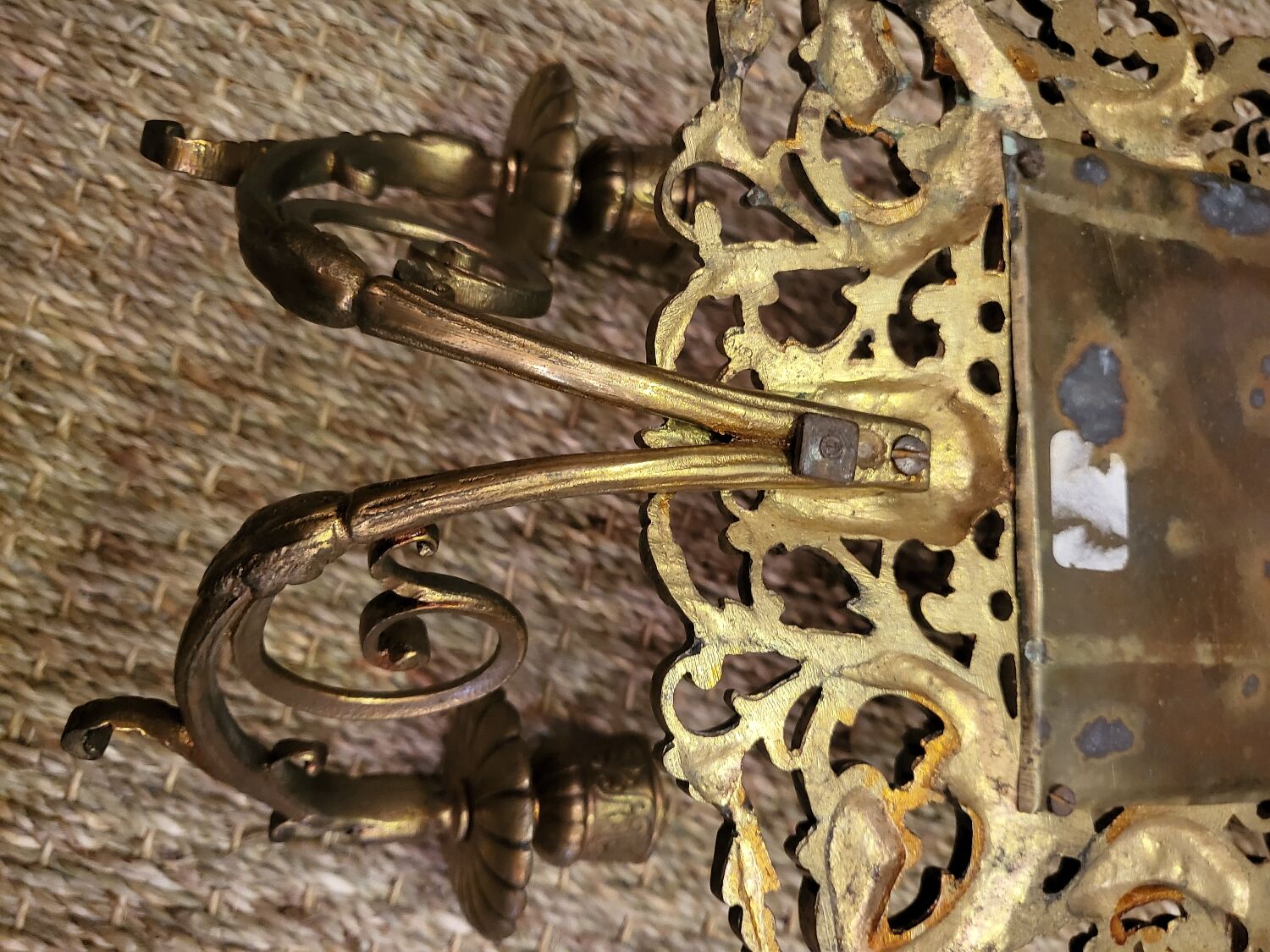 Miroir bougeoirs en bronze 18x46cm