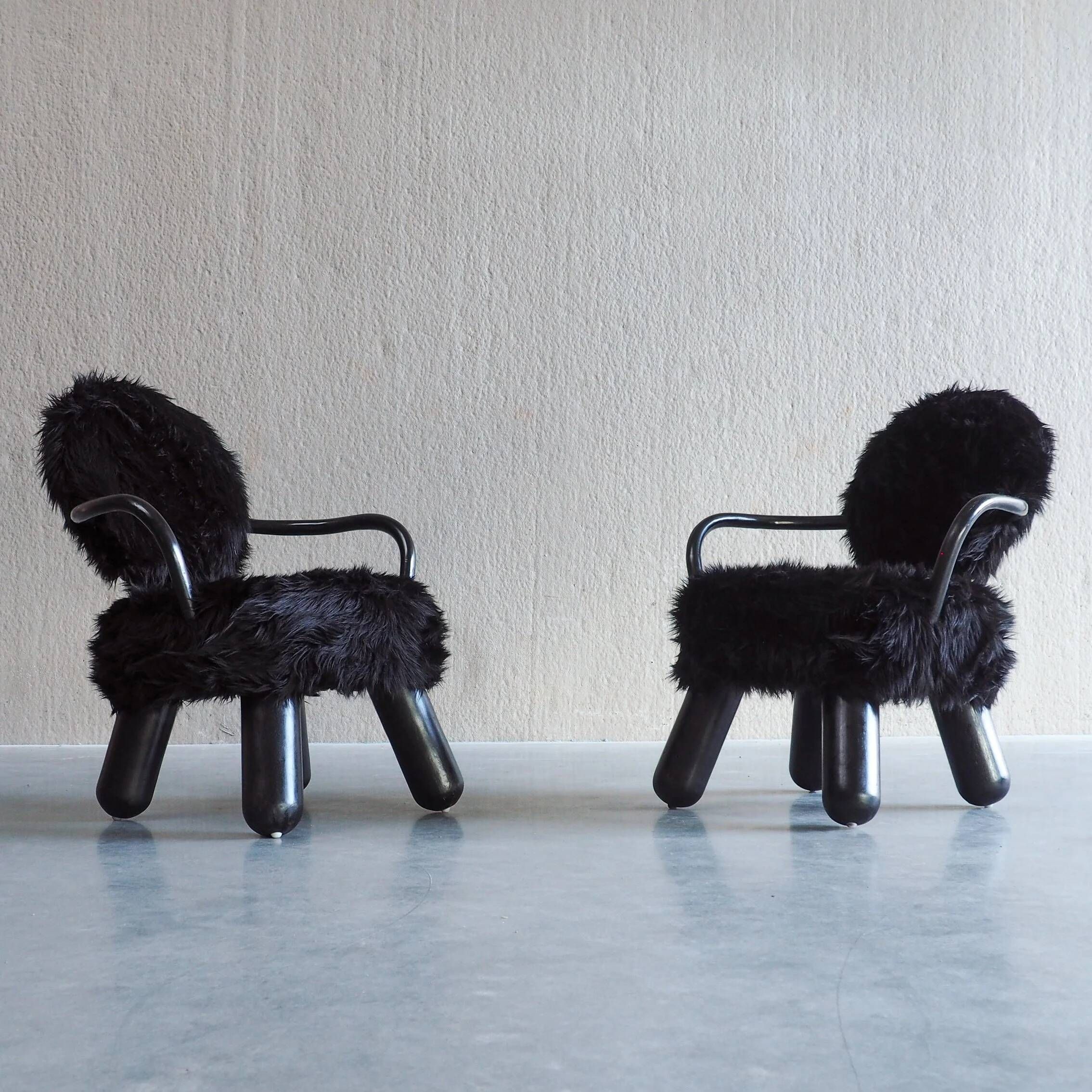 Pair of limited edition lounge chairs by Olivier De Schrijver for Ode’s Design