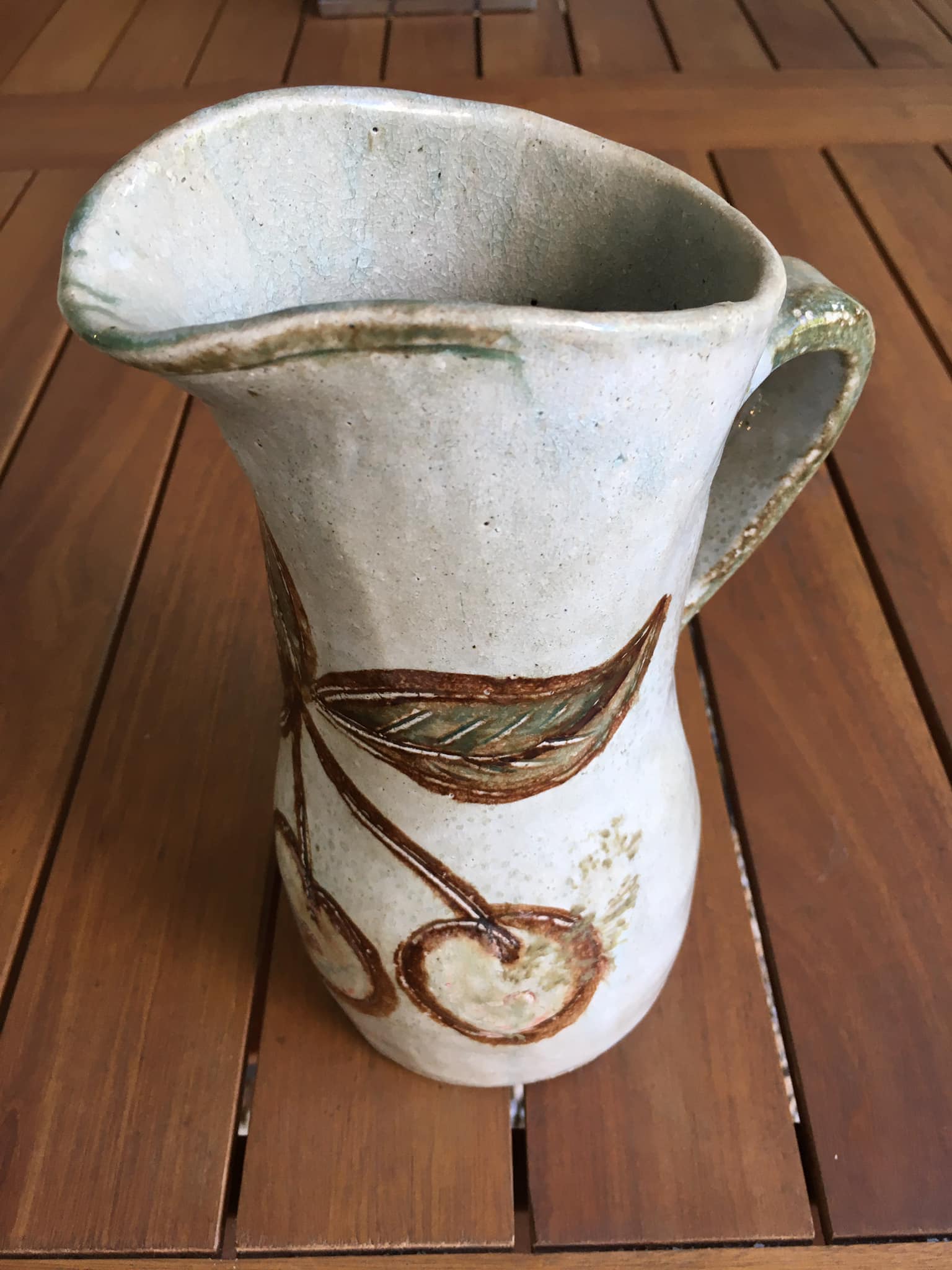 Contemporary ceramics by Jean-Claude Monange: Pitcher in glazed stoneware.