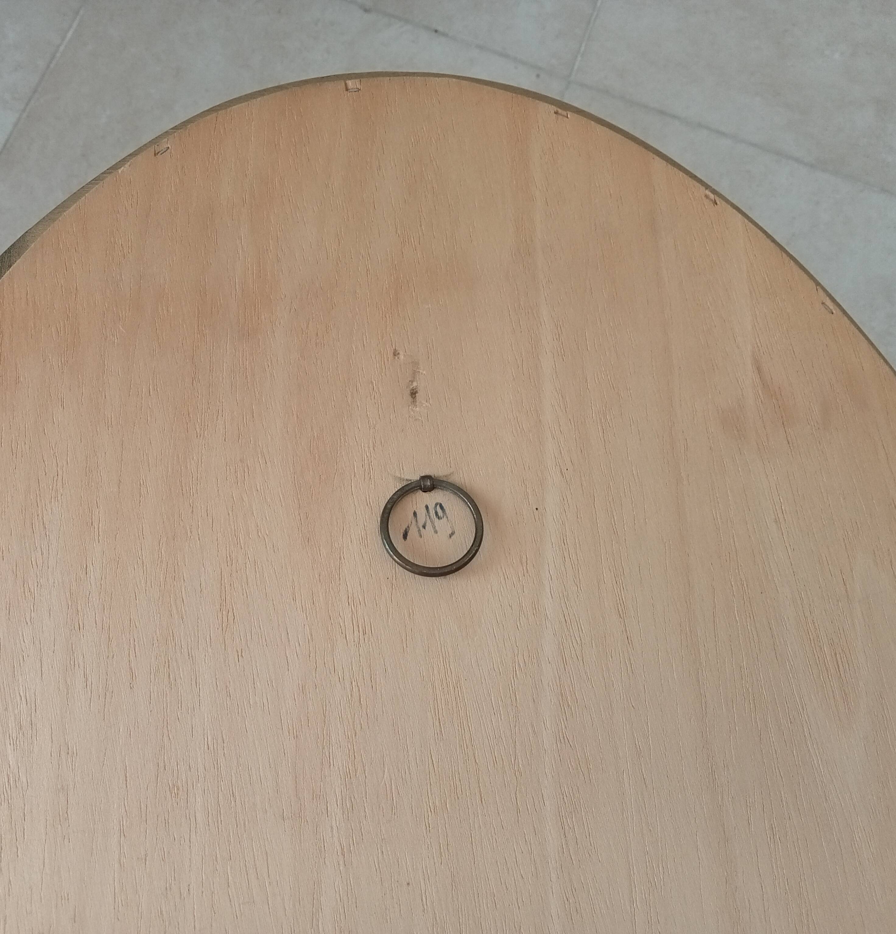Miroir vintage ovale en bois doré années 60 77*41 cm