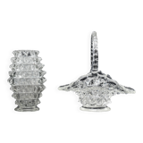 Set of 2 Ercole Barovier Rostrato Murano Italian Glass Vase for Barovier & Toso