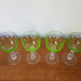4 Val Saint Lambert glasses in Ouraline