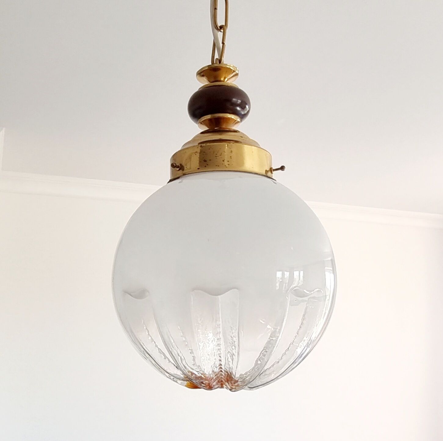 Large Mid-Century Murano Glass Pendant / Ceiling Lamp from Mazzega, Italy, 1970s