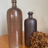 Pair of brown stoneware bottles