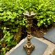 Large church candlestick in bronze, 19th century.