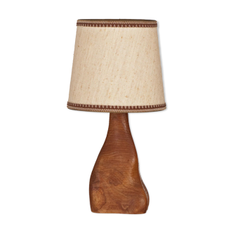 Lampe de chevet en bois d'orme forme libre années 60