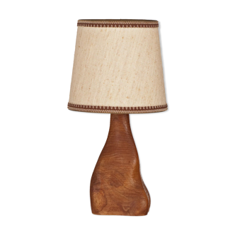 Bedside lamp in elm wood free form 60s