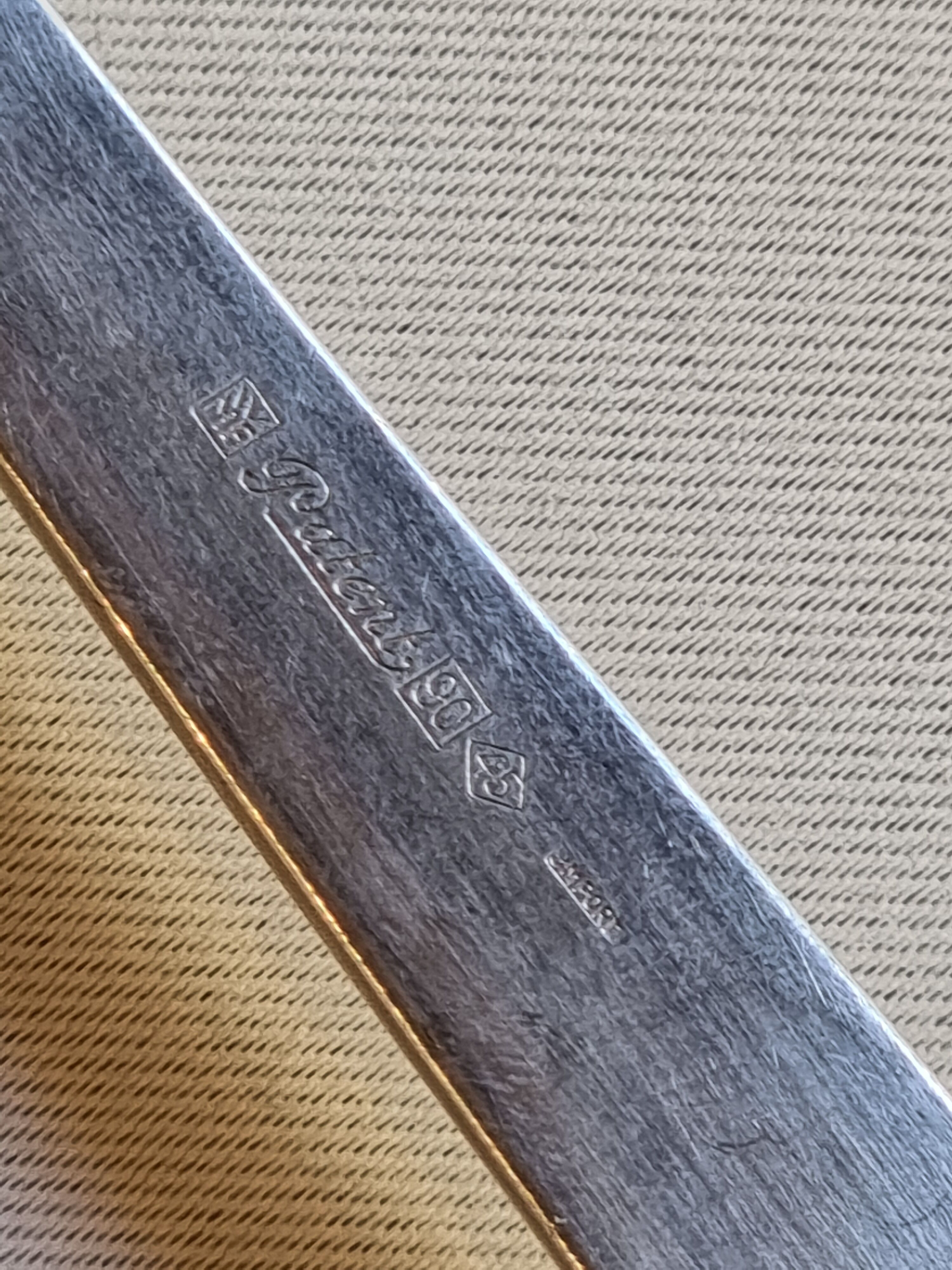 Scandinavian art deco housewife 1920 in monogrammed silver metal "O"