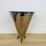 80s design chrome and brass ice bucket