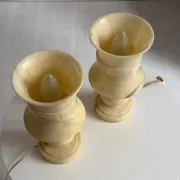 Pair of vintage alabaster lamps from the 1960s.