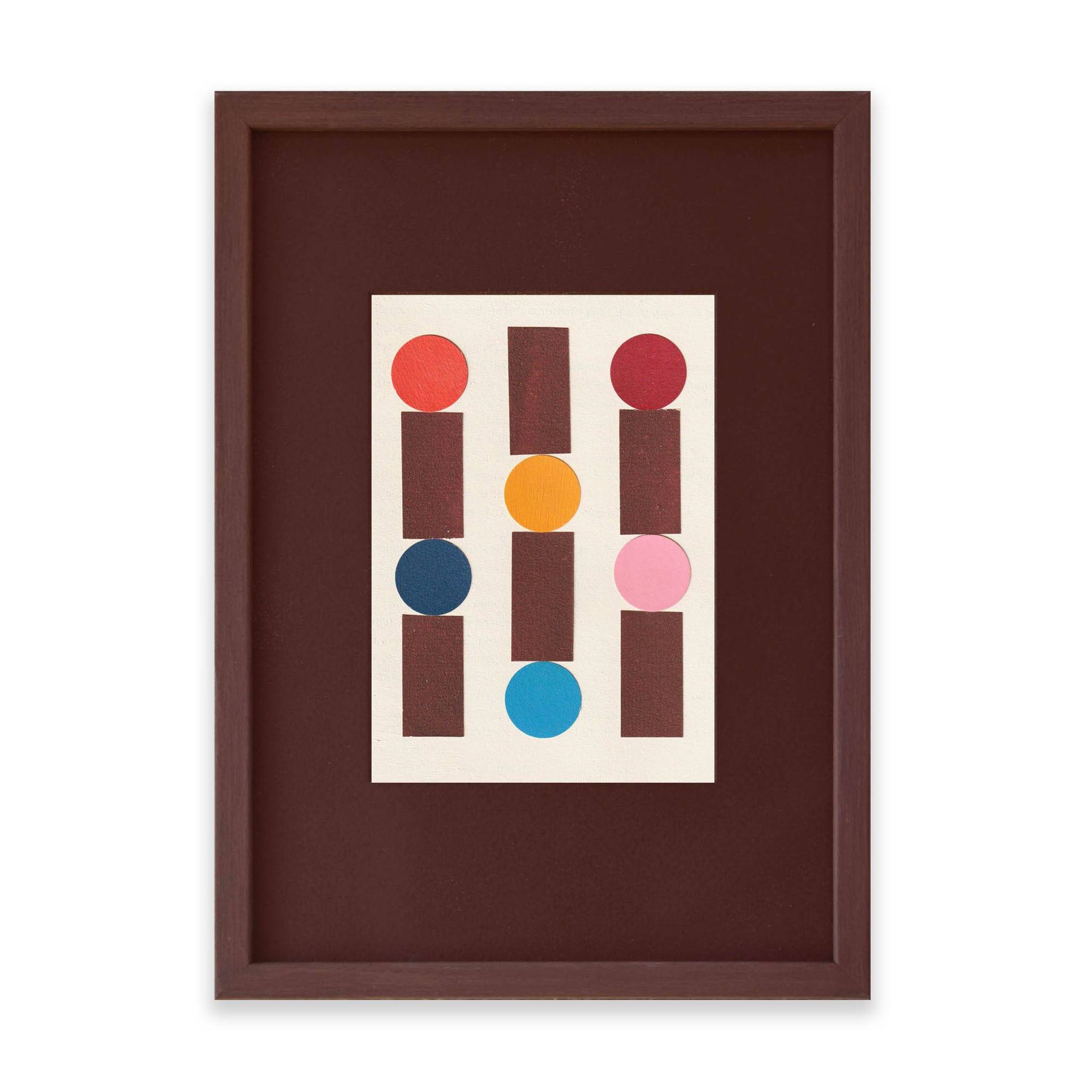 Framed abstract collage on paper signed eawy.