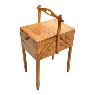 Old large wooden worker - Torck sewing box