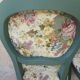 Antique chairs with studded upholstery.