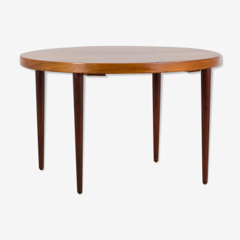 Round rosewood extension table by Kai Kristiansen for Skovmand and Andersen, Denmark, 60s