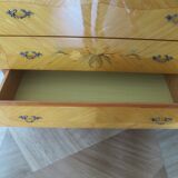 Vintage Louis XV style chest of drawers in citron wood veneer