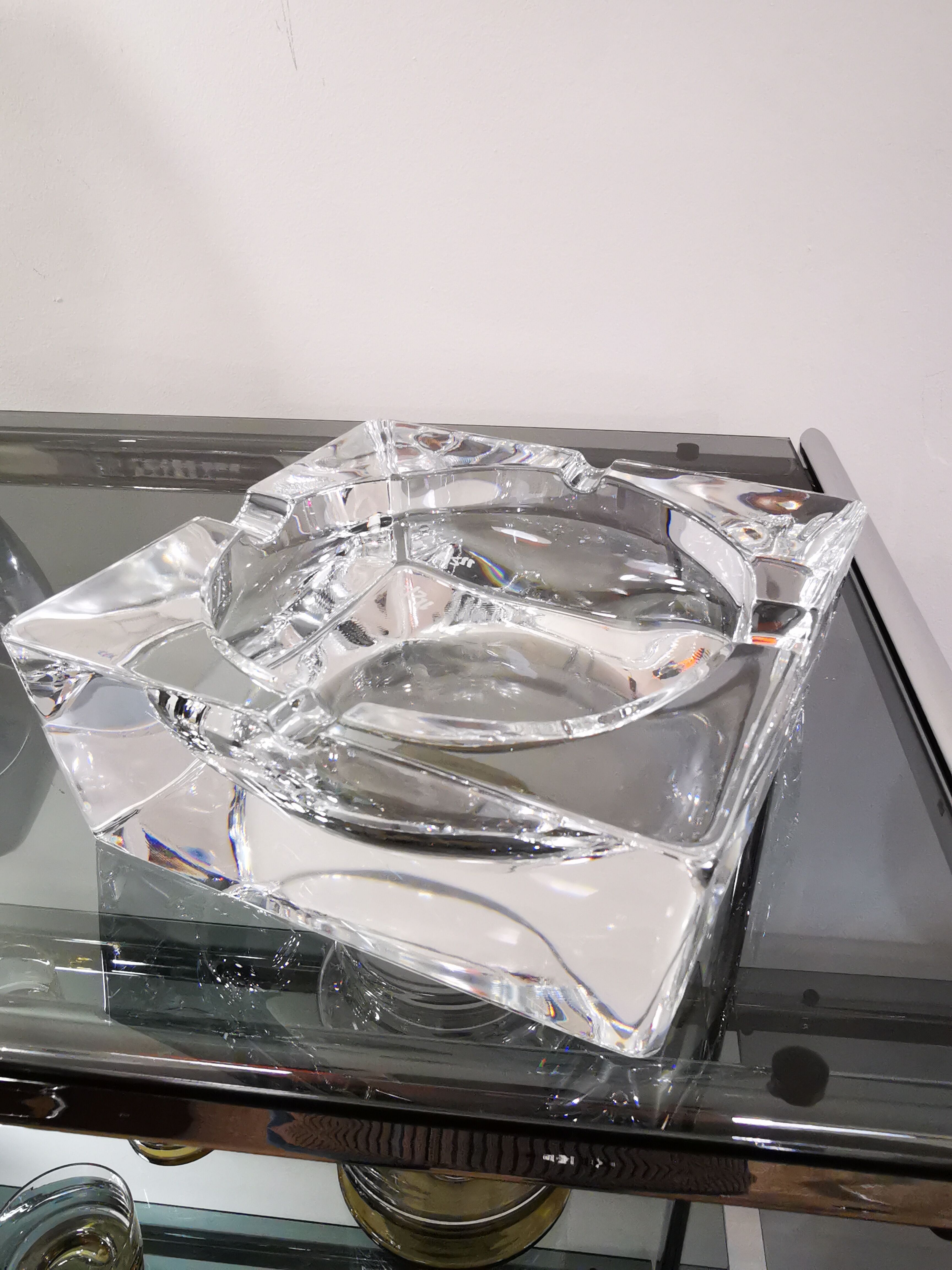 Ashtray paved with vintage crystal