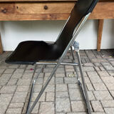 Leather and metal folding chair