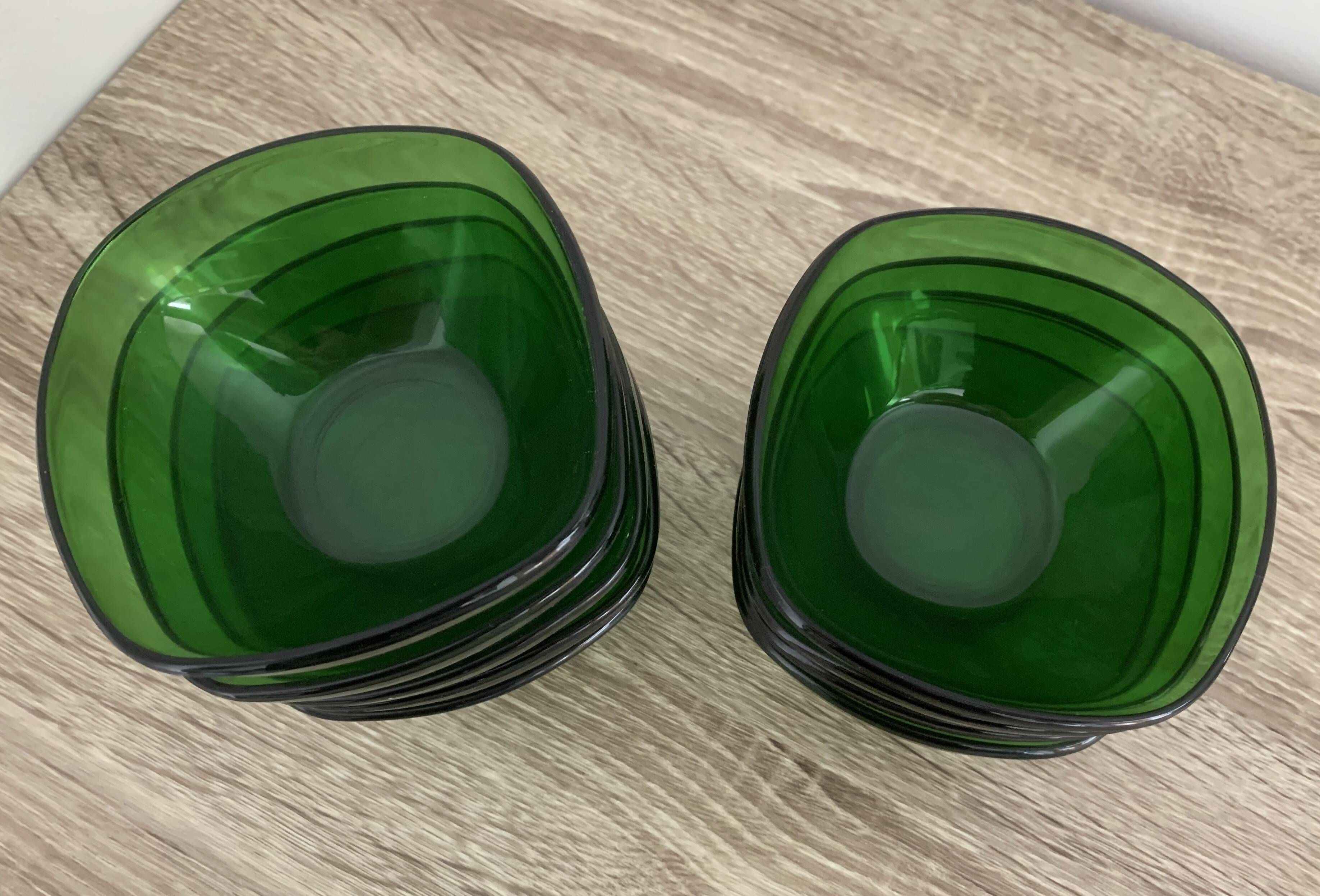 9 glass bowls by Vereco, Mid-Century Modern design