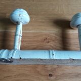 Coat rack three wooden hooks turned bamboo way