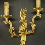 Pair of Louis XV style wall lights from Lucien GAU - gilded bronze