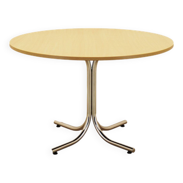 Table à manger ronde italienne sur base en métal, années 1980