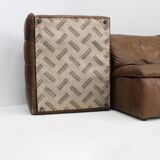 Vintage brown leather modular sofa from Laauser, set of 7