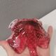 Stylish Murano glass bowl/ashtray in pink, shaped like a four-leaf clover.
