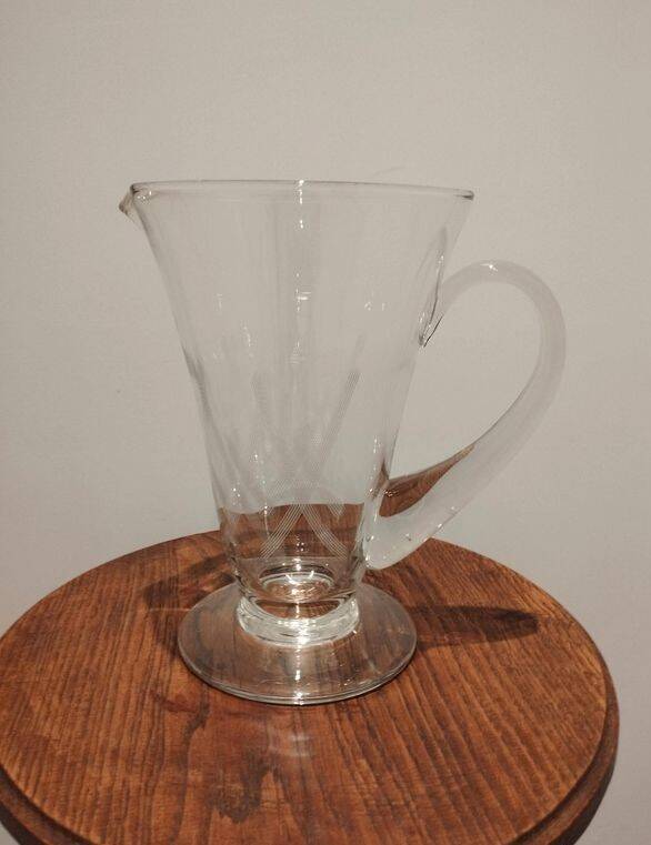 Elegant jug - carafe from the Manufacture Royale in Bayel crystals - 1950 - Midcentury - Vintage