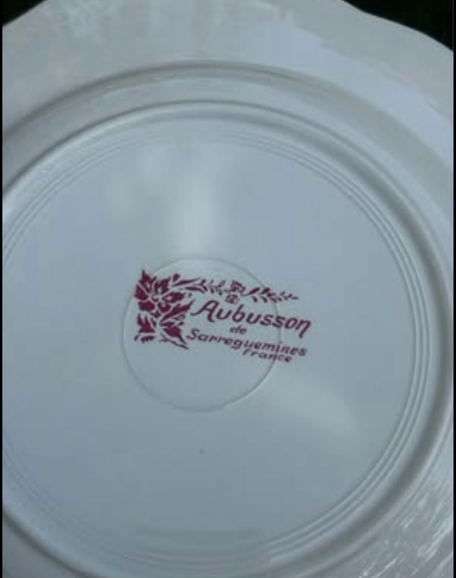 Ensemble de deux assiettes plates anciennes Sarreguemines Aubusson