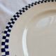 Round serving dish, old ironstone from Salins - Checkerboard pattern