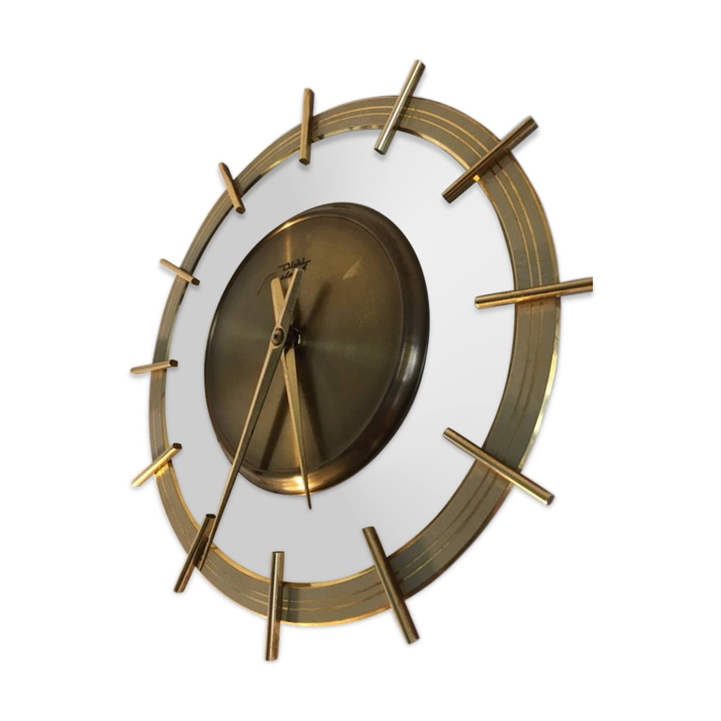 Vintage brass Diehl clock Germany 1960