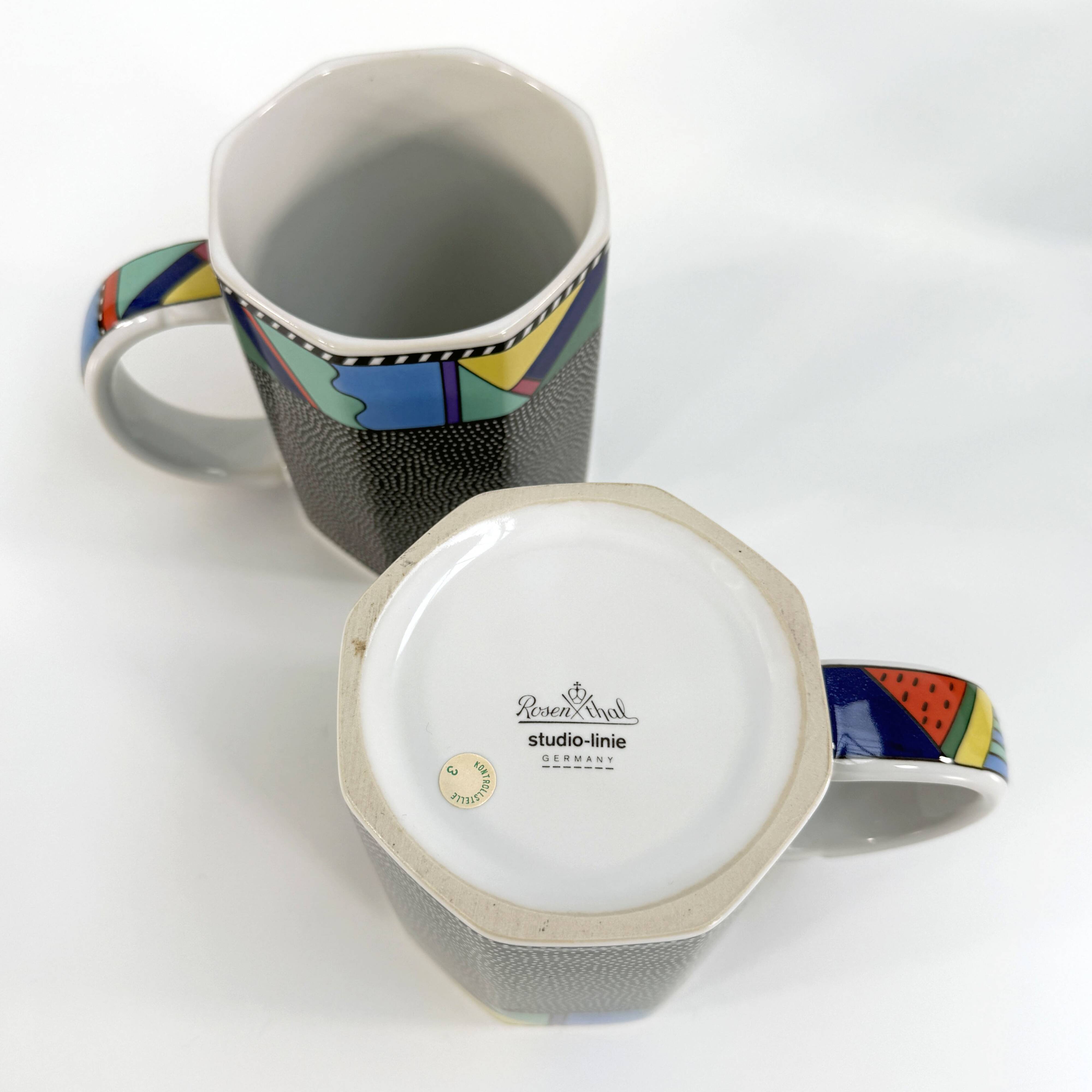 Paire de tasses Scenario Metropol de Barbara Brenner pour Rosenthal, 1990
