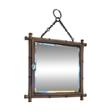 Miroir triptyque en bambou et laiton 1876