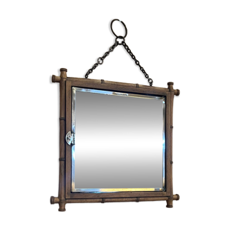 Triptych mirror in bamboo and brass 1876