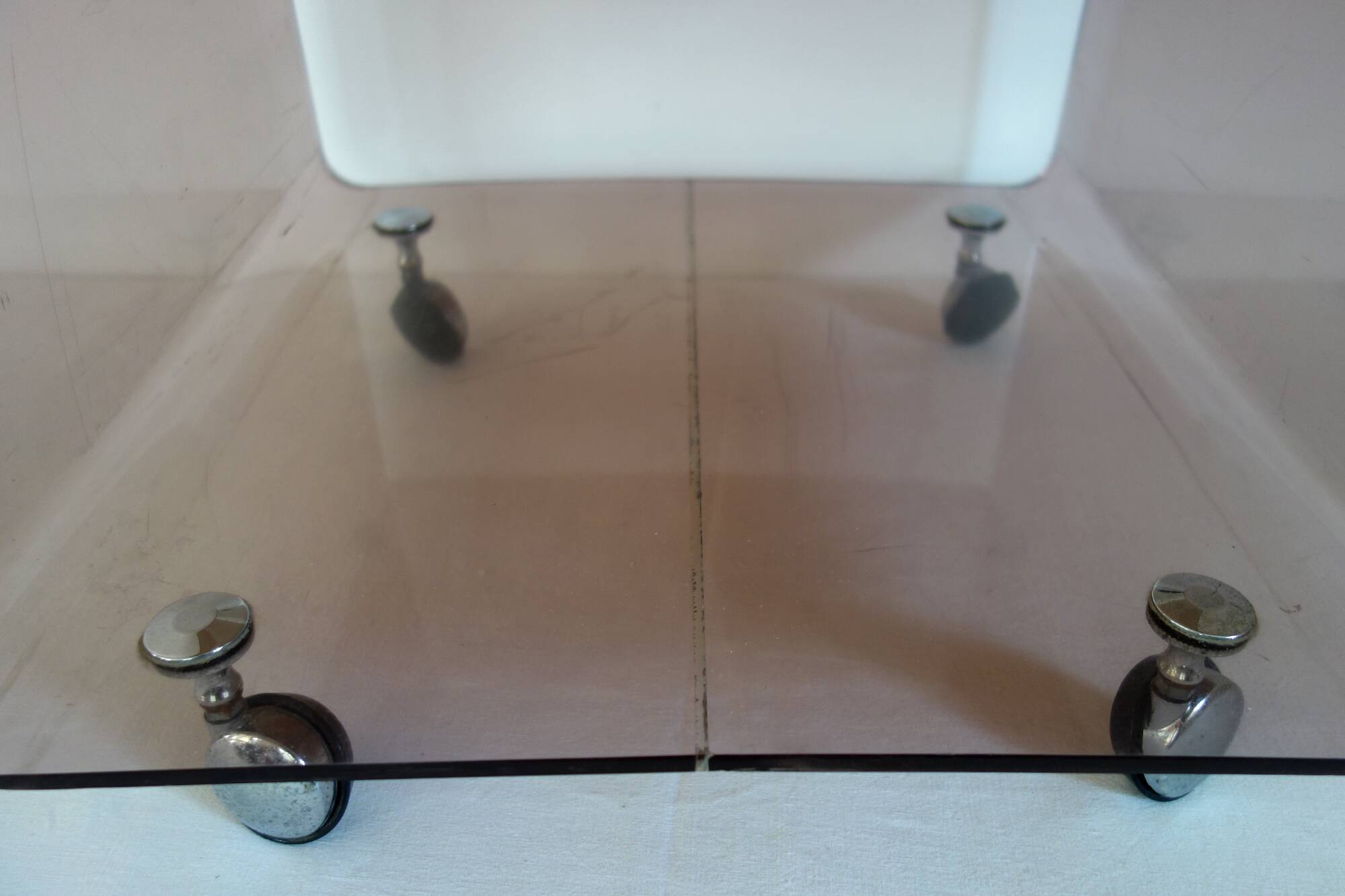 Michel Dumas 70's coffee table trolley on wheels