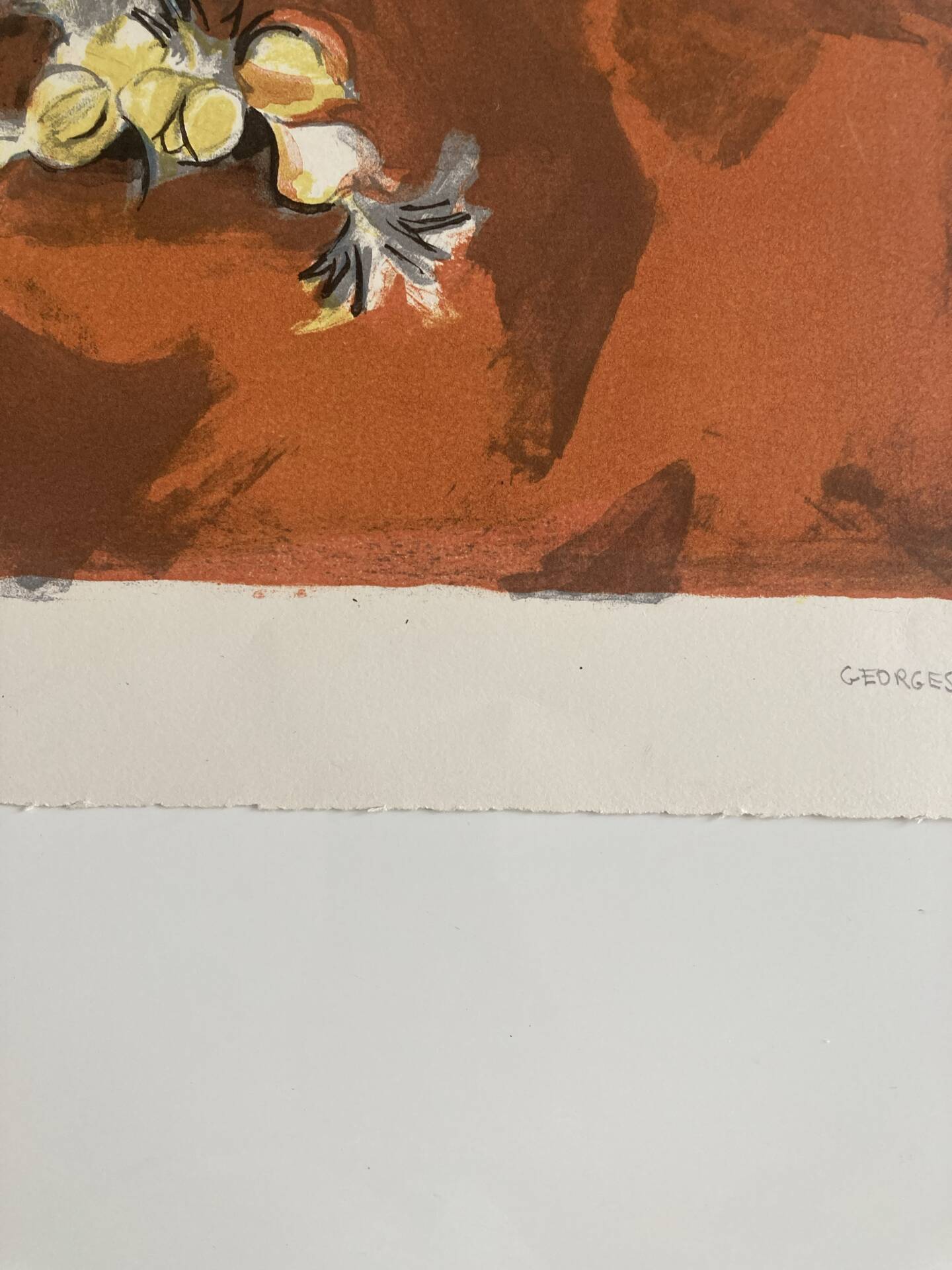 Lithographie signée Georges Lambert - Nature Morte - 1954