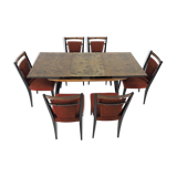 Table and 6 chairs for the dining room of the '70s