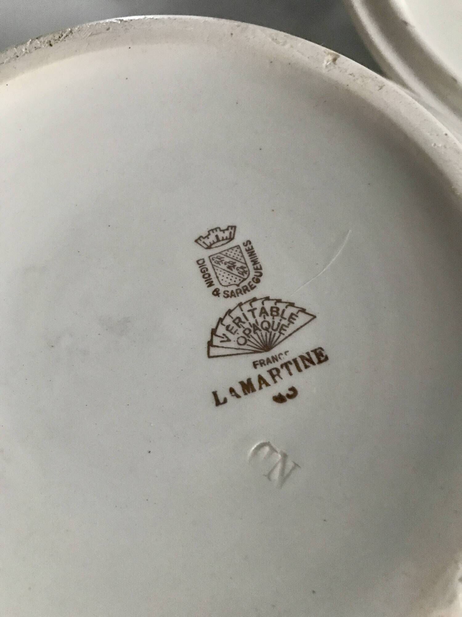 Very pretty vintage Digoin Sarreguemines fern soup tureen