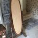 Swivel wooden mirror on stand