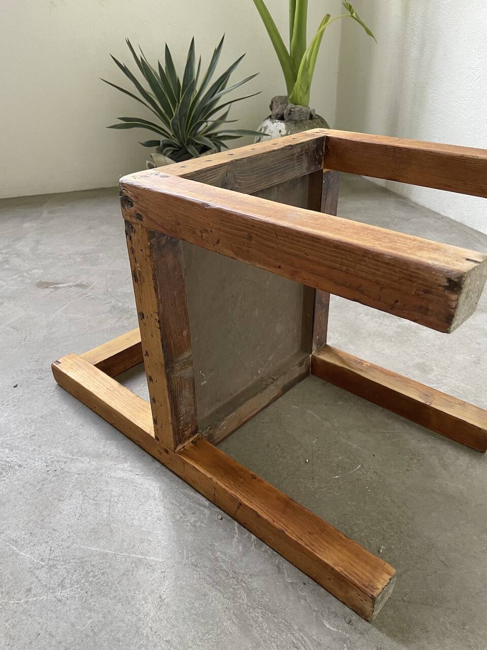 Brutalist pine chair