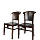 2 chaises coloniales en bois massif, années 1950