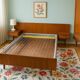 Lit scandinave en teck, années 60