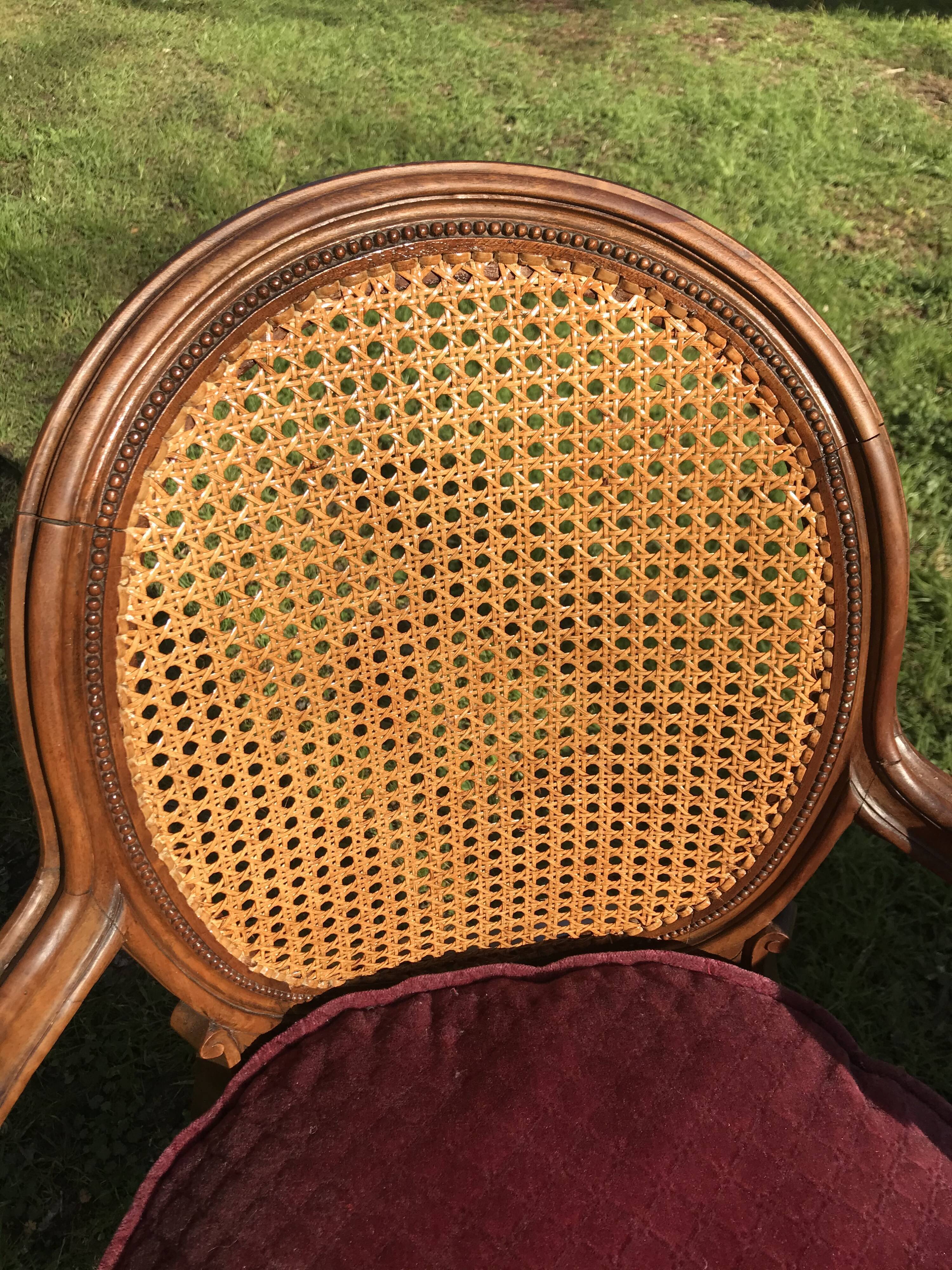 Pair of Louis XVI cannage style armchairs
