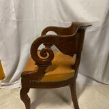 Mahogany office armchair with roll-ups