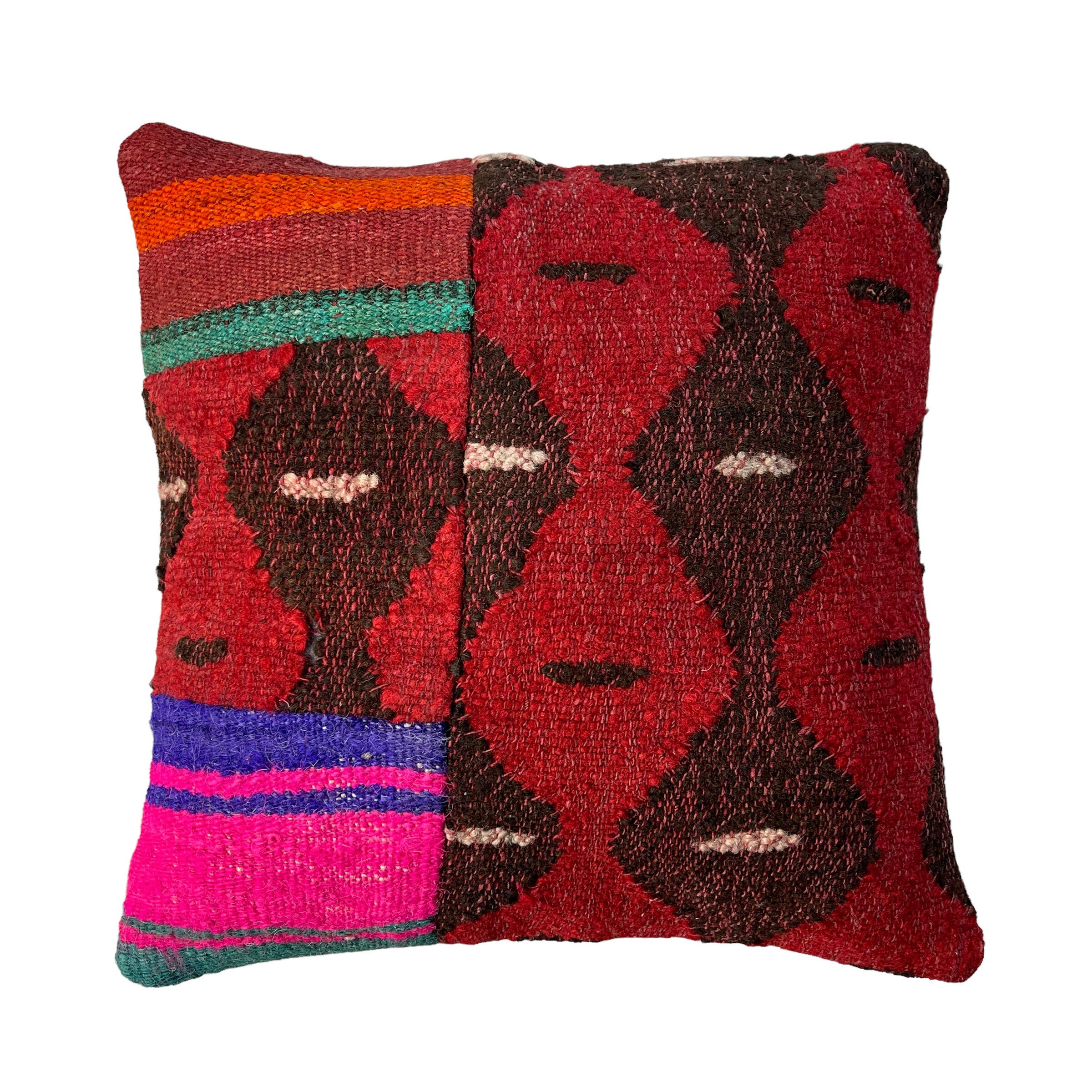 Vintage turkish kilim cushion cover 40 x 40 cm