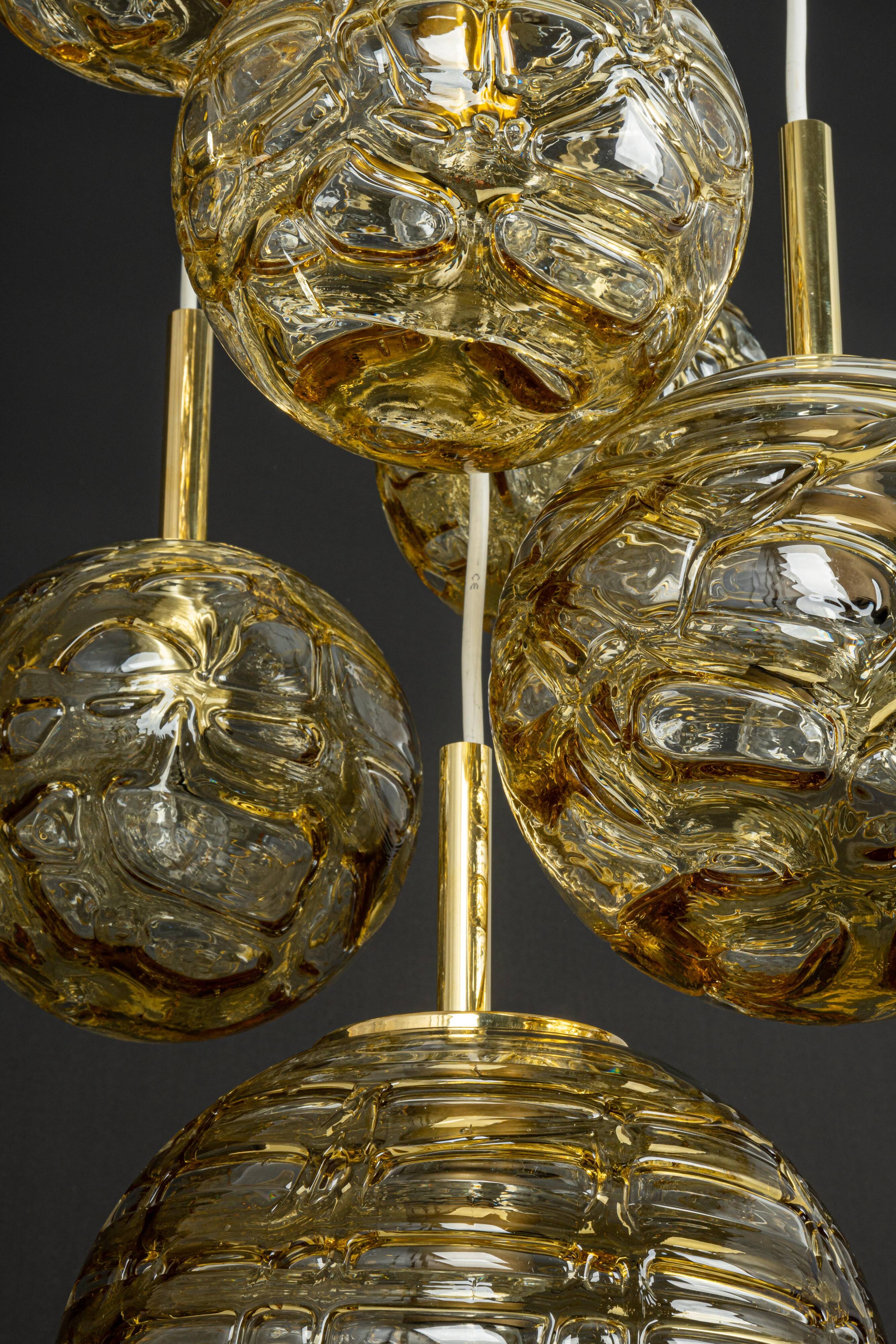 Grand cascading chandelier in Murano glass by Doria, Germany, 1970s.