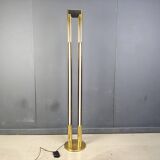 Vintage brass tube light floor lamp, 1980s