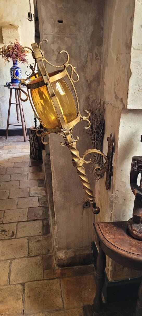 Pair of wrought iron torches