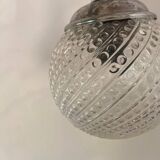 Lustre vintage 3 feux chromé globes verre